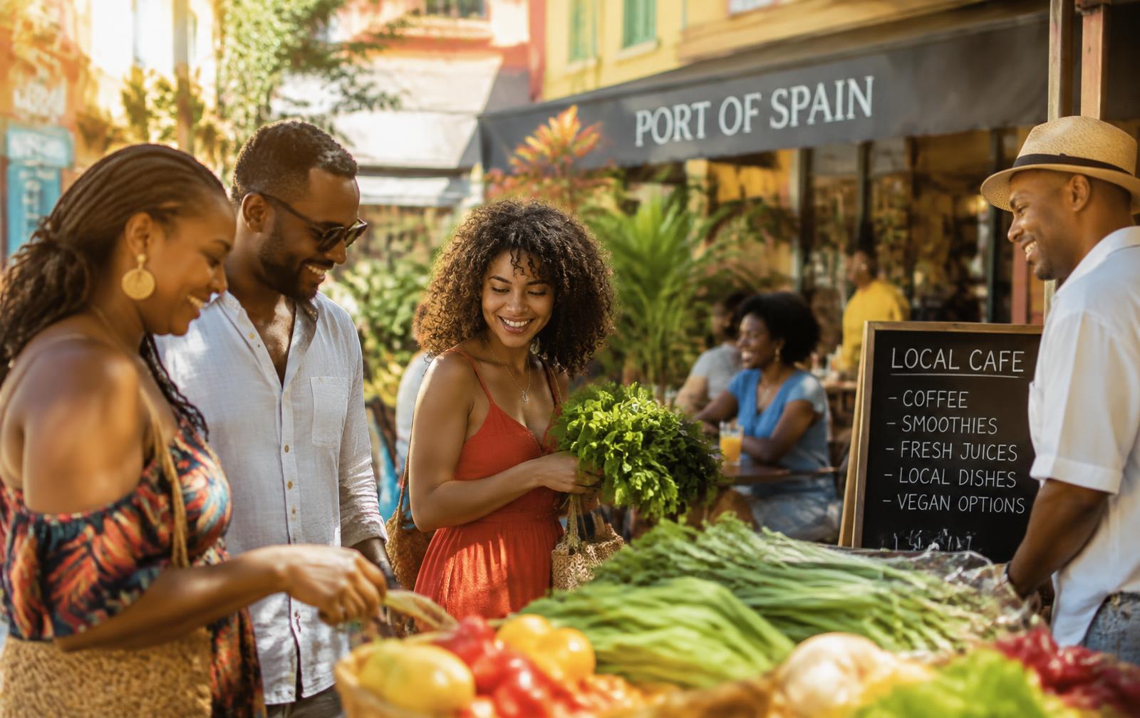 PCU members shopping at a local market